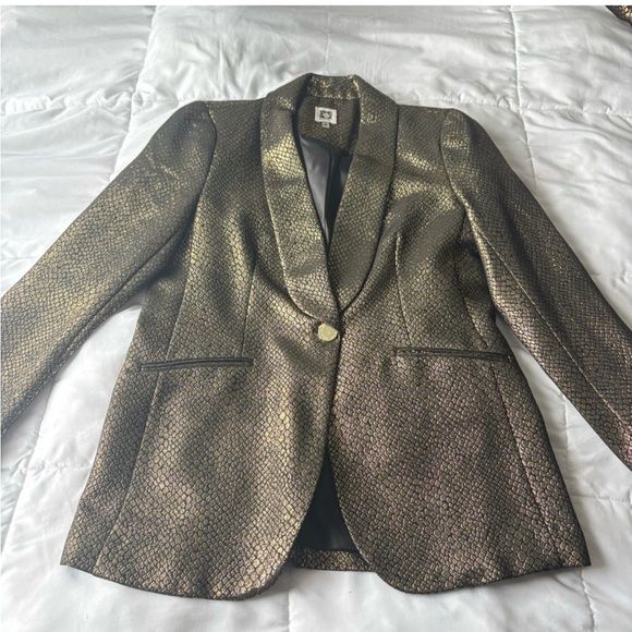 Anne Klein Metallic Gold Blazer - Picture 4 of 4
